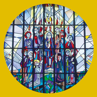 Pfingstfenster in der Pfarrkirche St. Laurentius Kleinostheim