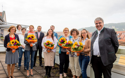 Gleich sieben Mitarbeiterinnen im Würzburger Caritashaus hatten besondere Jubiläen zu feiern.