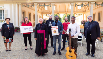 Den ersten Platz des Vinzenzpreises 2021 belegte das Bandprojekt "Rock the Nations", das in der Ankereinrichtung Geldersheim bei Schweinfurt aktiv ist.